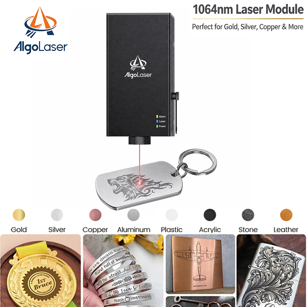 AlgoLaser 1064nm IR 2W Infrared Laser Module for Metal Engraving Gold Silver Copper Aluminum Marking Module Fit Alpha MK2, DIY KIT MK2, Delta Laser Engraver