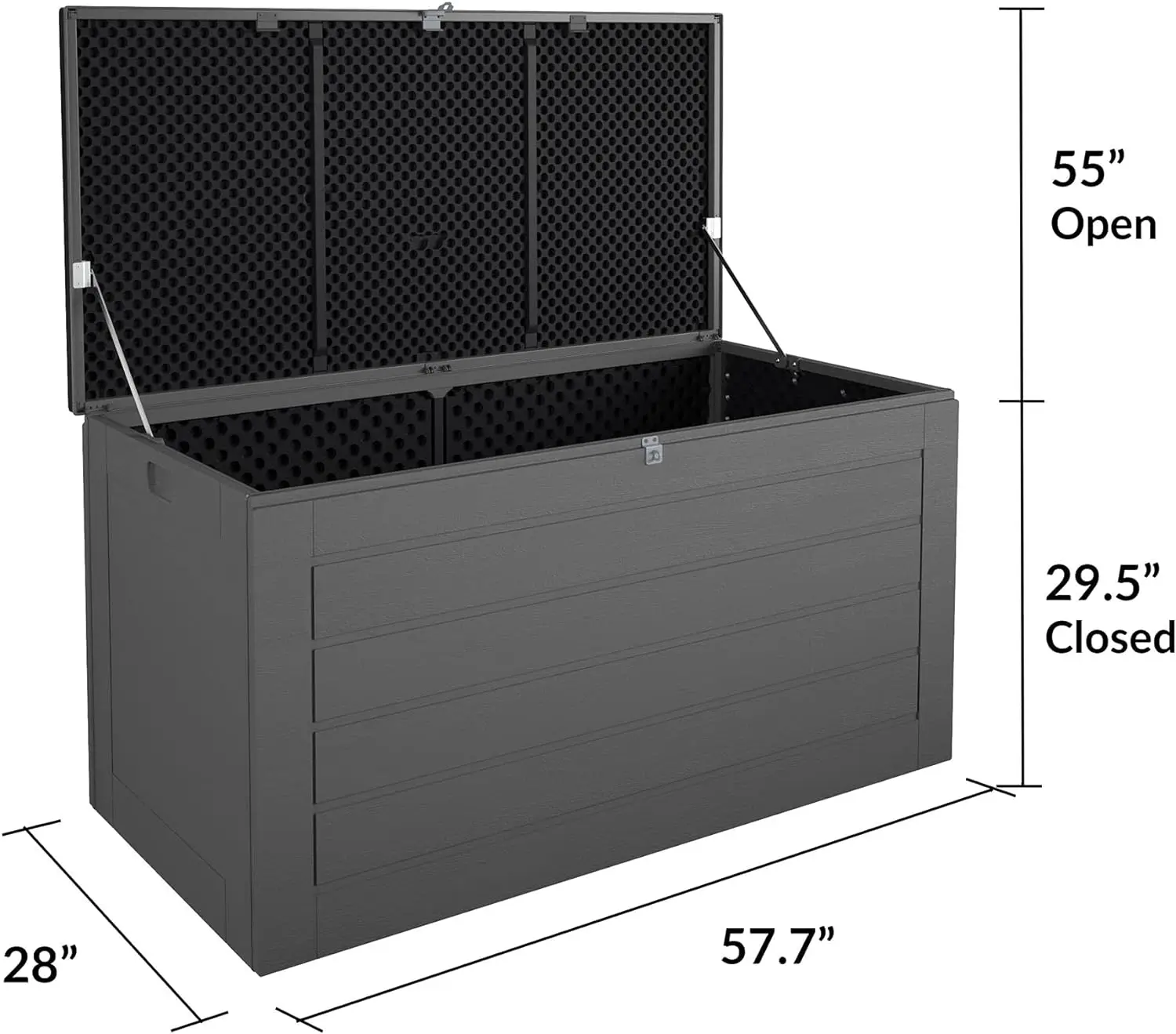 Imagem -06 - Cosco-outdoor Patio Deck Storage Box Preto e Carvão Vegetal Extra Grande 180 Galões