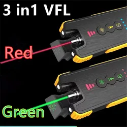 3 in 1 Fiber Optic Visual Fault Locator 15mw VFL with Red/Green Light 3200mAh Battery Power Bank Double LED Lighting Free ship