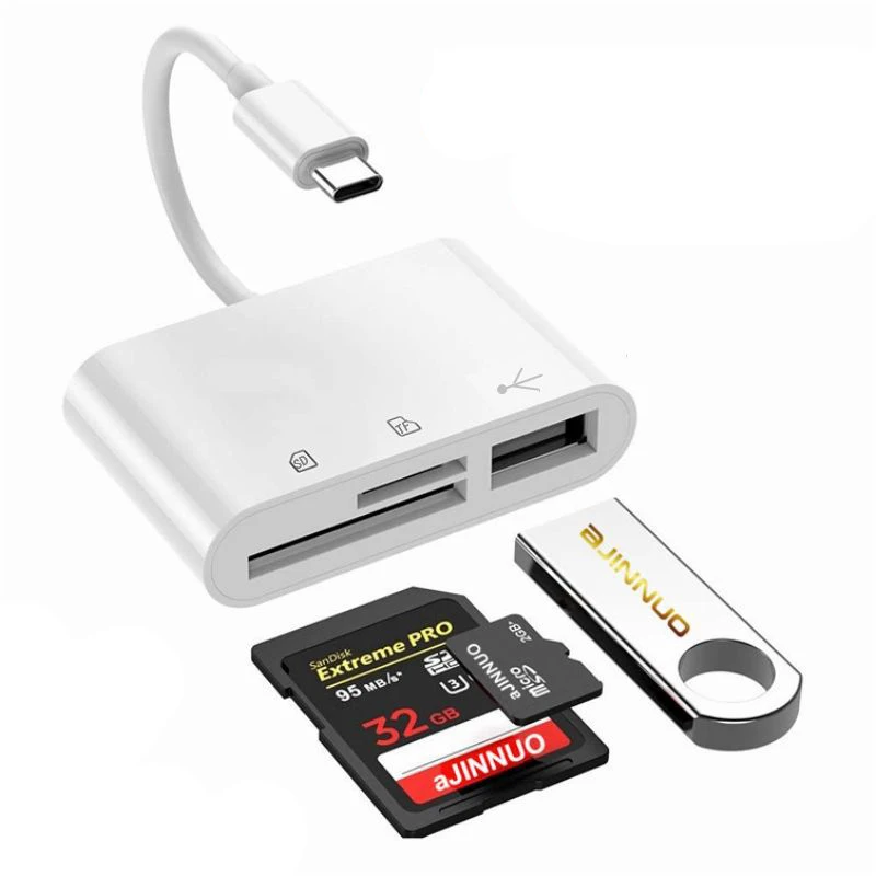 Type C Adapter TF CF SD Memory Card Reader USB C Card Adapter For Macbook Huawei Samsung Xiaomi OTG Writer Compact Flash