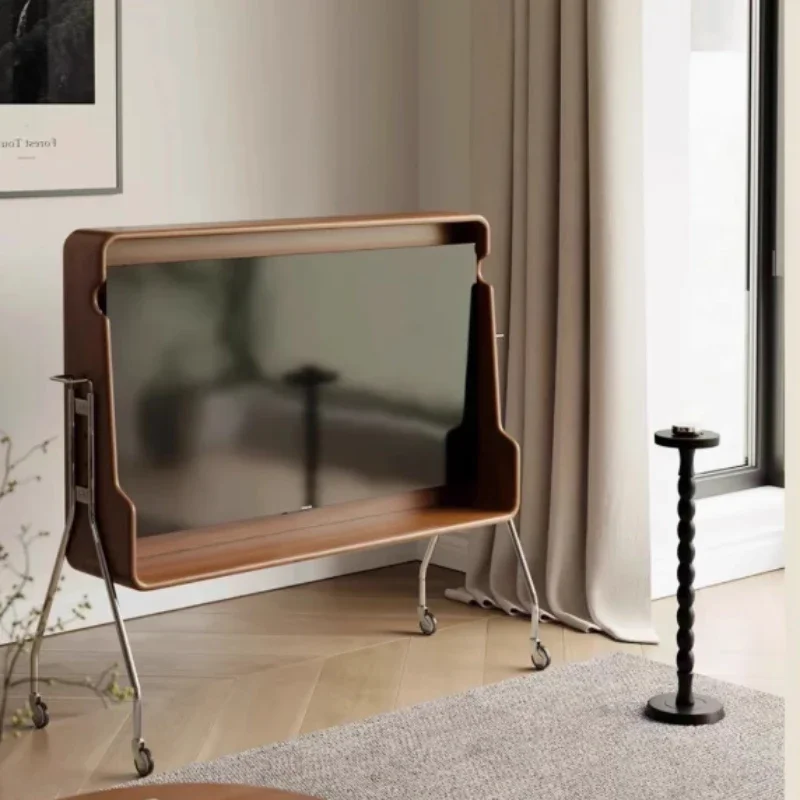 Nordic Movable Adjustable TV Stand Living Room Modern Designer Wheels Tv Cabinet Corner Walnut Fernsehtisch Furniture Home