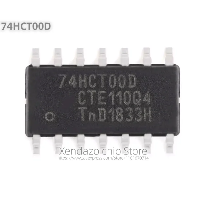 10pcs/lot 74HCT00D SOP-14 package Original genuine Four channel 2-input NAND gate Logic chip