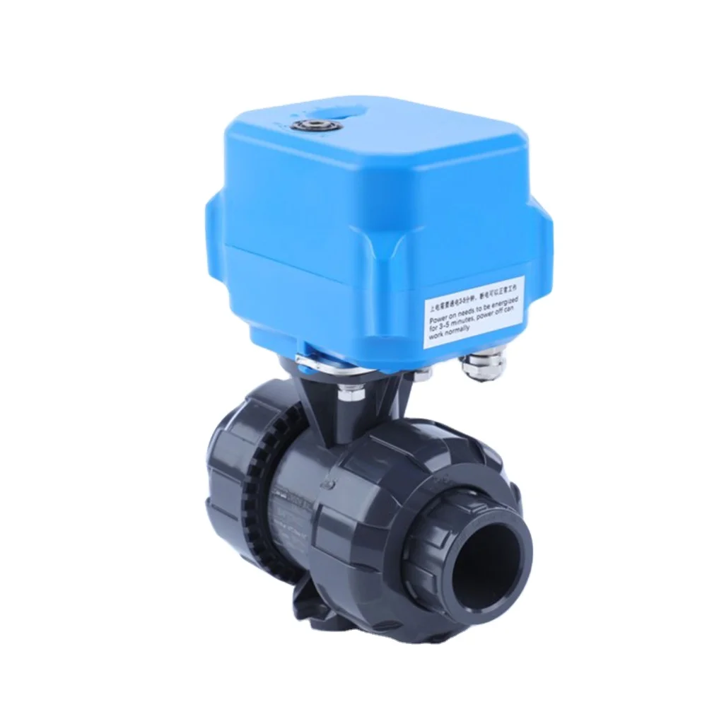 מנוע כדורי מוטורי מפלסטיק מים UPVC/PP/25/50mm דו כיווני DC12V/DC24V AC220V