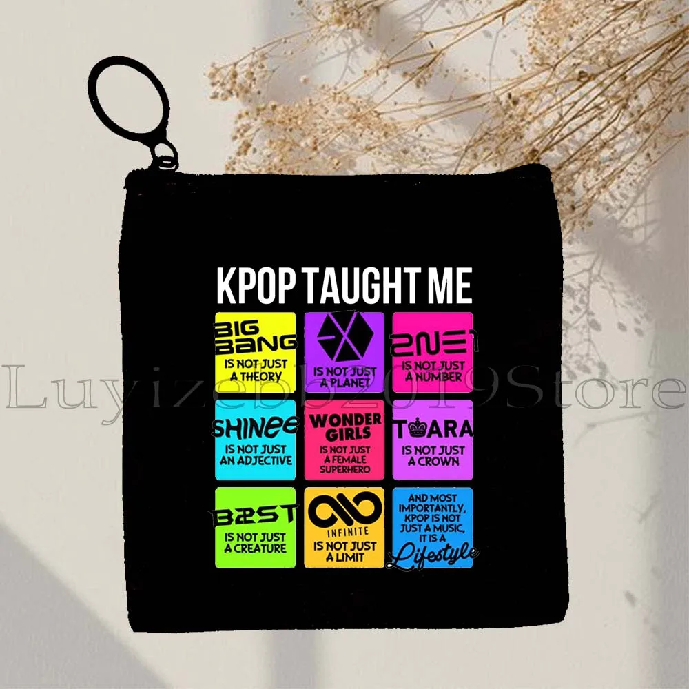 KPOP كوريا الجنوبية العلم سيول Ulzzang Ins إصبع القلب محفظة نسائية للعملات المعدنية حقيبة قماش قنب حقيبة صغيرة مفتاح تخزين حافظة للبطاقات محفظة سستة الحقيبة #5