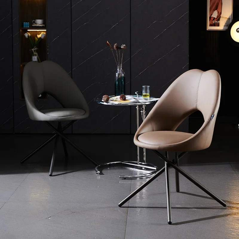 Italian Leather Luxury Dining Chairs Top Quality Space Saving Wishbone Chair Library Living Room Sillas De Comedor Furniture