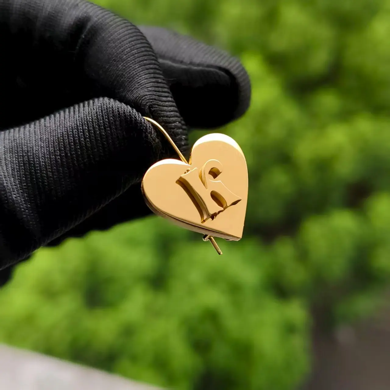 Wholesale Customized Single Letter Heart-shaped Earrings Personalized Letter Heart Shaped Earring Customized Gift Factory Direct