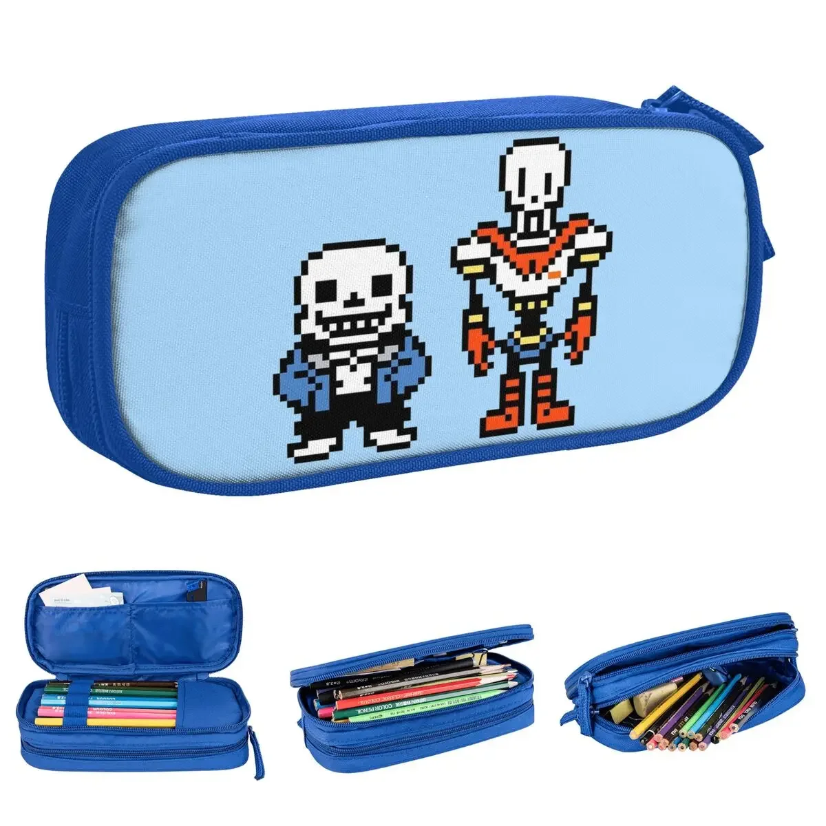 

Undertale Sans And Papyrus Pencil Cases Fashion Game Pen Bags Kids Large Storage School Supplies Gifts Pencil Box