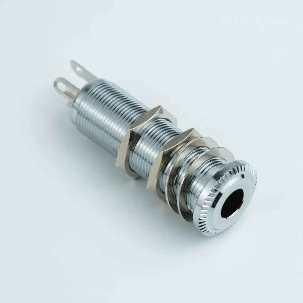 Jack Socket Plug for Electric Guitar, Bass Parts, 6.35mm Stereo Output Input, 1/4 Inch, Straight Ribbed Tube Style