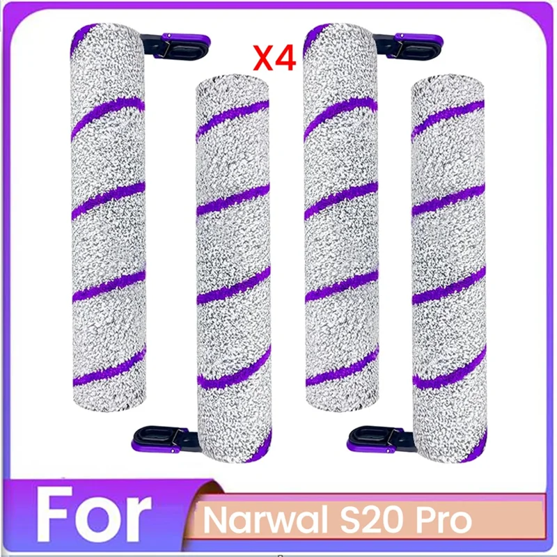 Акция! 4 шт., щетка из микрофибры, валик, замена для Narwal S20 Pro, комплект аксессуаров для пылесоса, эффективная бытовая уборка Pa