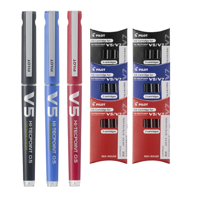 Japan Pilot BXC-V5 Gel Pen Upgraded Version Can Replace Cartridge Straight Liquid Needle Pen 0.5mm