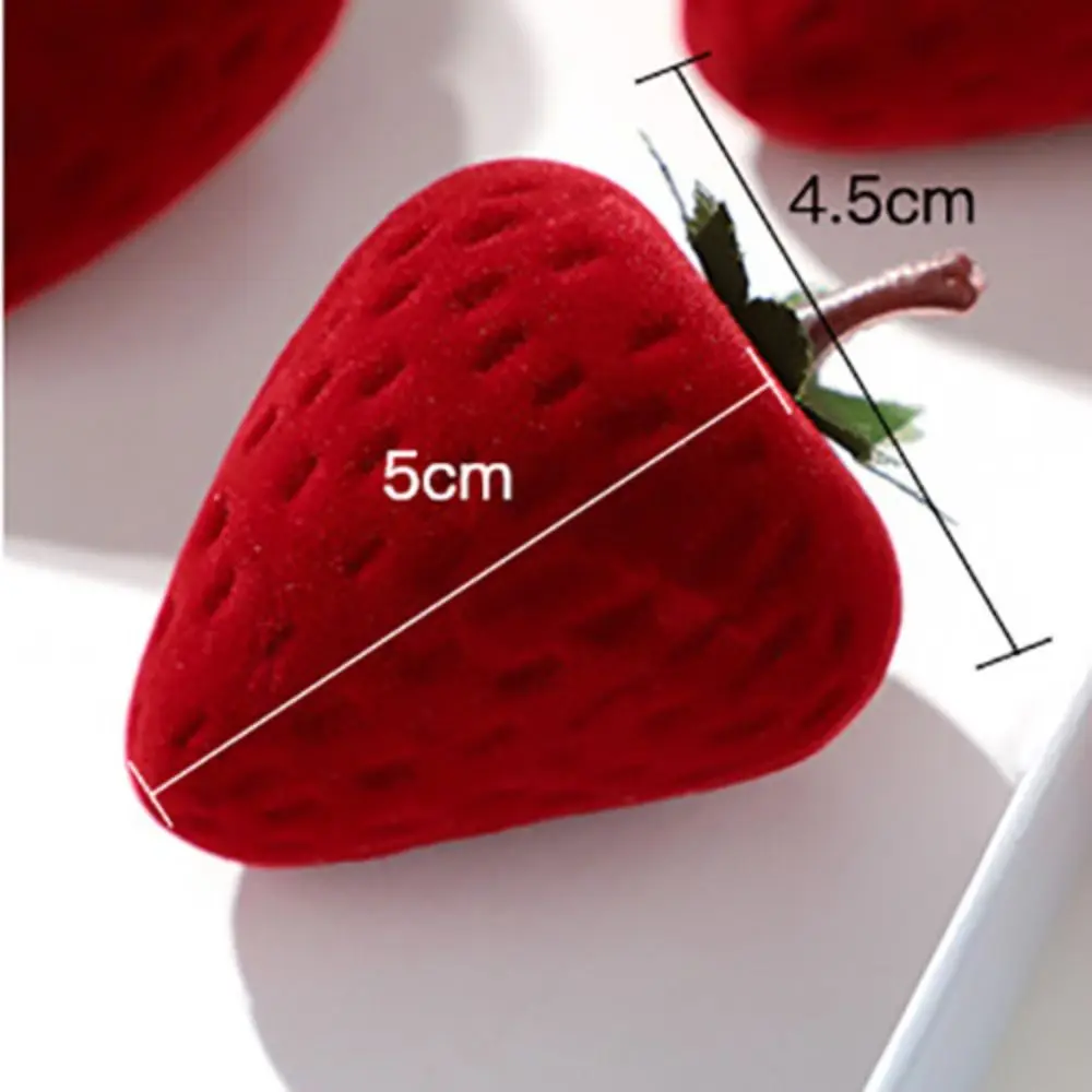 شعبية صندوق الفراولة لطيف صناديق المجوهرات حلقة يتدفقون صندوق تخزين موضة القرط صندوق مجوهرات هدية عيد ميلاد جديد #6