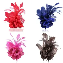 Female Cloth Niche Design Fashion Jewelry Feather Korean Style Brooch Wedding Jewelry Women Flower Brooch Vintage Brooch