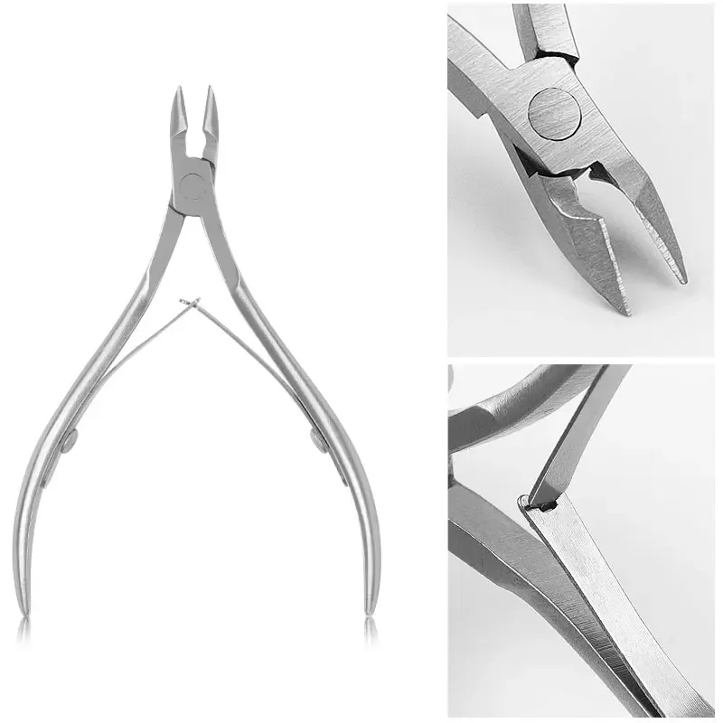 Profesjonalne cążki do skórek ze stali nierdzewnej obcinacz do paznokci Nail Art Manicure Pedicure przycinanie szczypce Cutter nożyczki kosmetyczne narzędzia