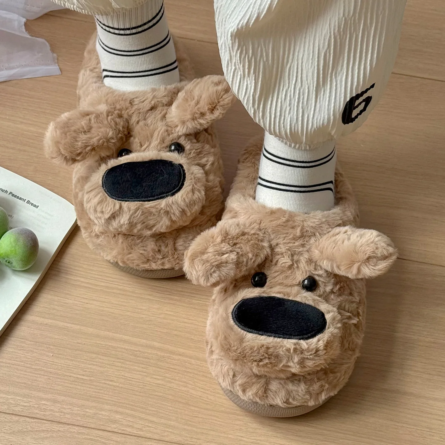 犬柄のスリッパ、女性用、室内用、暖かい、ふわふわ、かわいい、 - Men'S Shoes Grip のレビューと価格