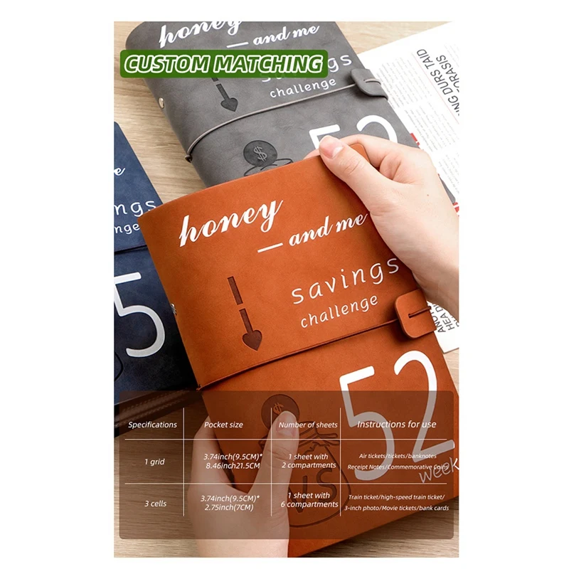 52Weeks Budget Binder Planner Cash Envelopes For Couple's Challenge To Save Money Cash Deposit Organizer Imitation