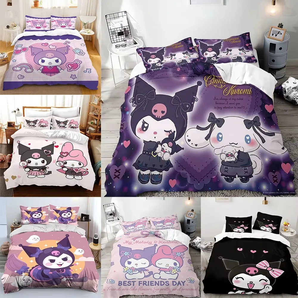 

Комплект постельного белья Sanrio Kuromi Cinnamoroll, комплект из 2-3 предметов