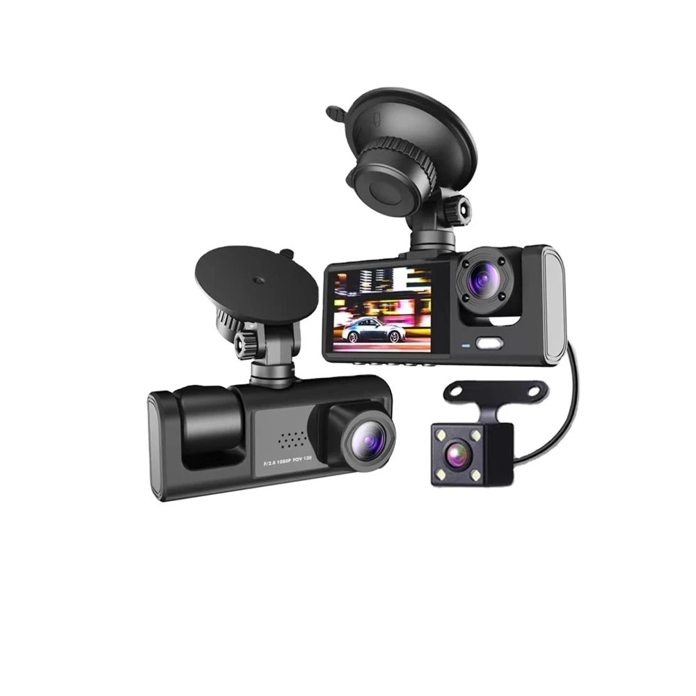 

3 Channel Dash Cam For Car 1080P HD 3 Lens Camera WiFi Night Vision Dashcam For Uber Lyft Taxi Security 24H Parking Monitor Dvr