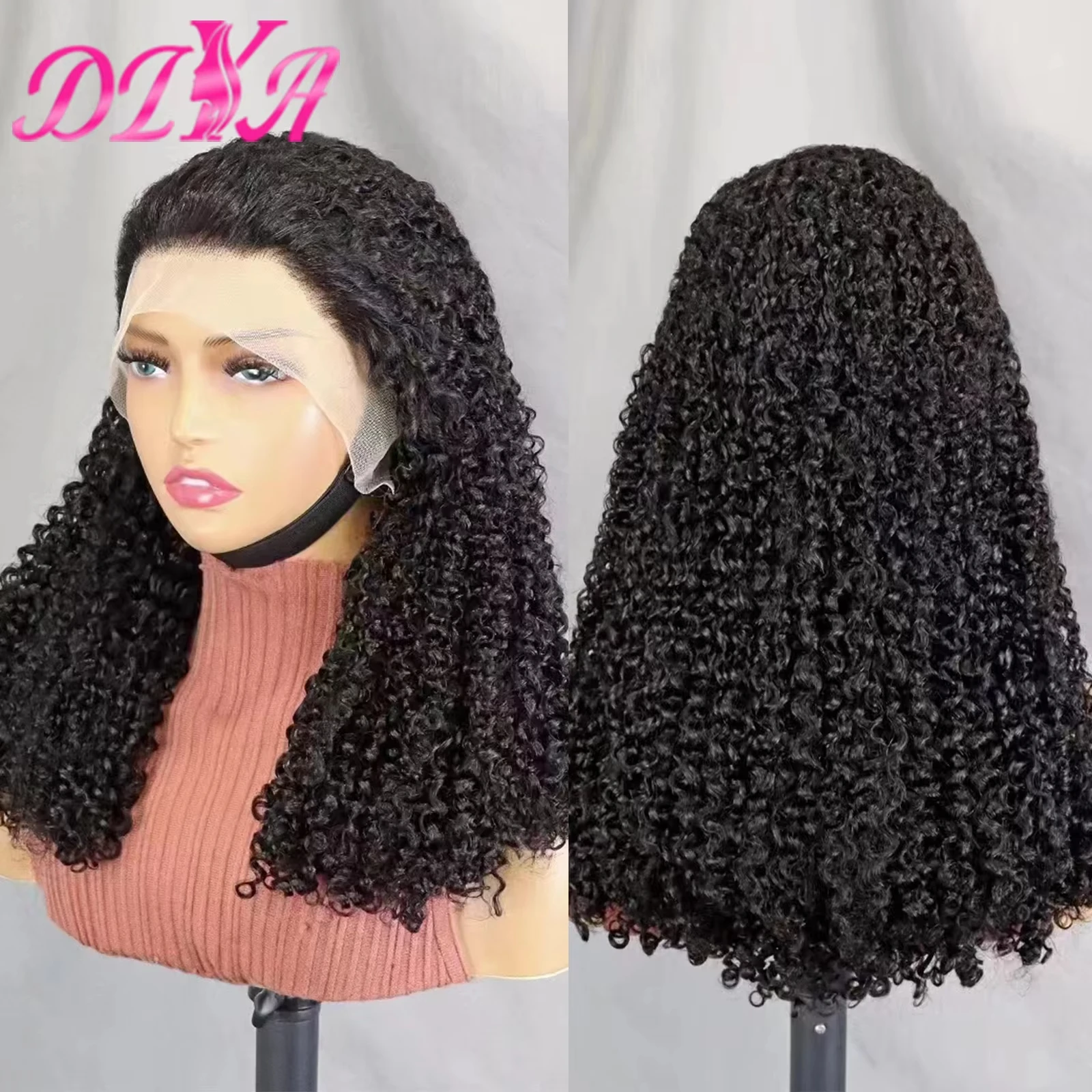 Peruca de cabelo humano remy brasileiro para mulheres negras, preto natural, duplo desenhado Bob encaracolado, densidade de 250%, pré-arrancada, 12A