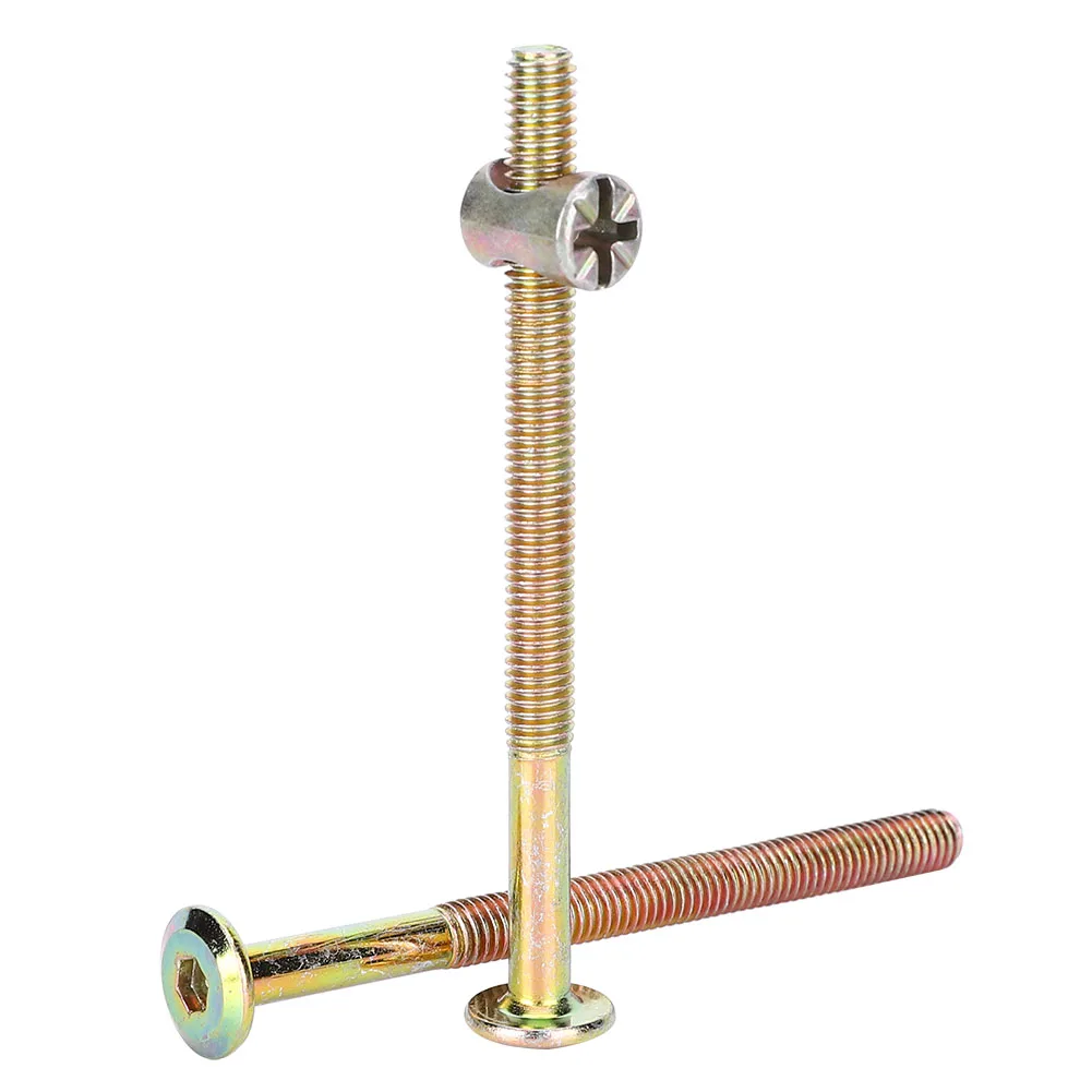 10 قطعة M6 الكربون الصلب الأثاث البراغي المسمار مع برميل المكسرات وتد الجوز موصل السحابة #4