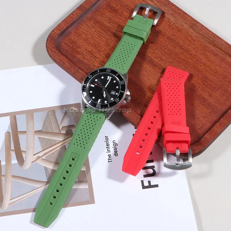 퀵릴리즈 방수 실리콘 시계 밴드, 고무 스트랩, 스포츠 범용 교체 팔찌, 16mm, 18mm, 20mm, 22mm, 24mm