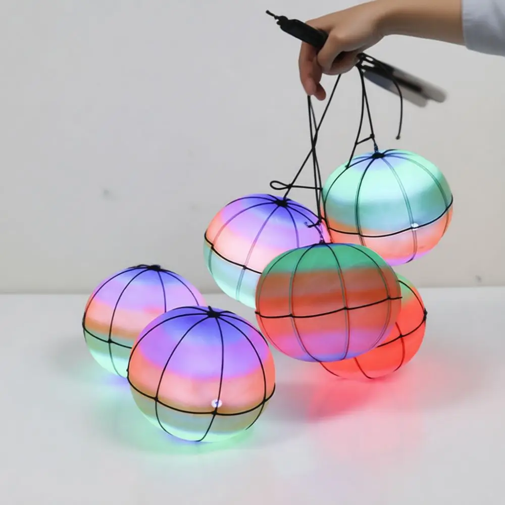 LED Glowing Pumpkin Bounce Ball Fitness Equipment Shoulder Neck Health Relaxation Elastic Training Device Sports Gear