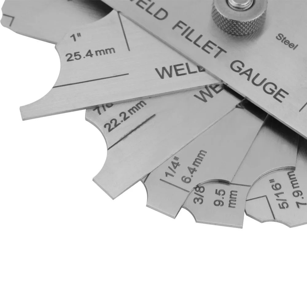 7 pcs Stainless Steel Fillet Weld Gauge / Fillet Weld Set Gage Metric and Inch RL Gauge / Ulnar Gauge