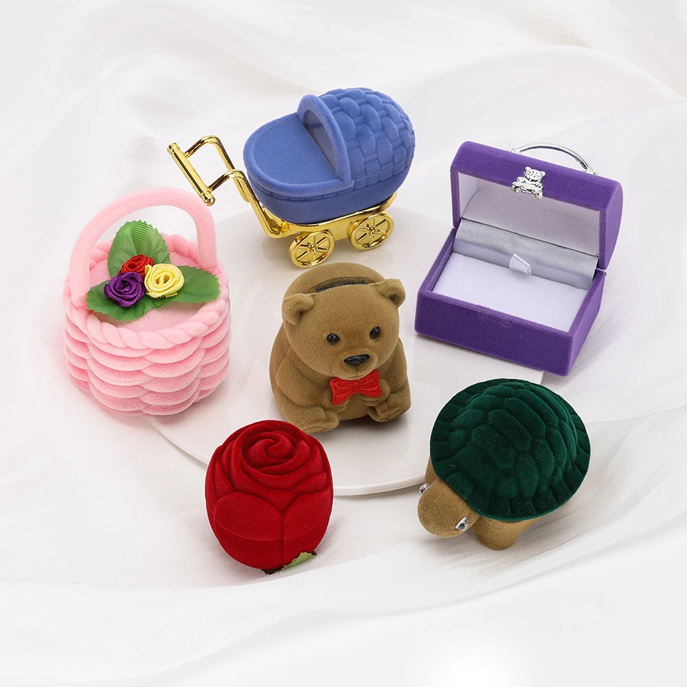 

35 Styles Velvet Gift Box for Jewellery Ring Box Jewelry Gift Box Earrings Organizer Ring Container Jewelry Findings Holder