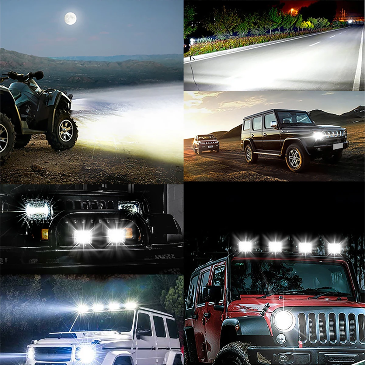 

1/2PCS LED Work Light 9-30V Car Headlight Driving Running Light Vehicles Truck Jeep Accessories 20SMD 3030 Chip 60W 3600LM White