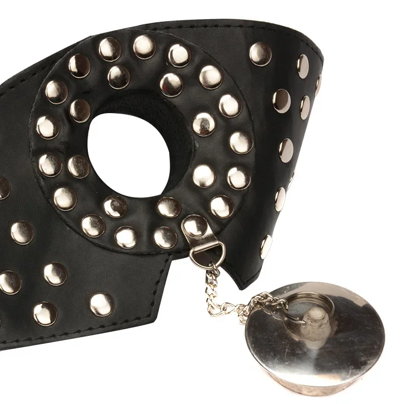 섹스 가죽 오픈 입 개그 구강 엉덩이 플러그 페티쉬 칼라 슬레이브 Bdsm 속박 하네스 마스크 후드 성인 용품 커플을위한 섹스 토이
