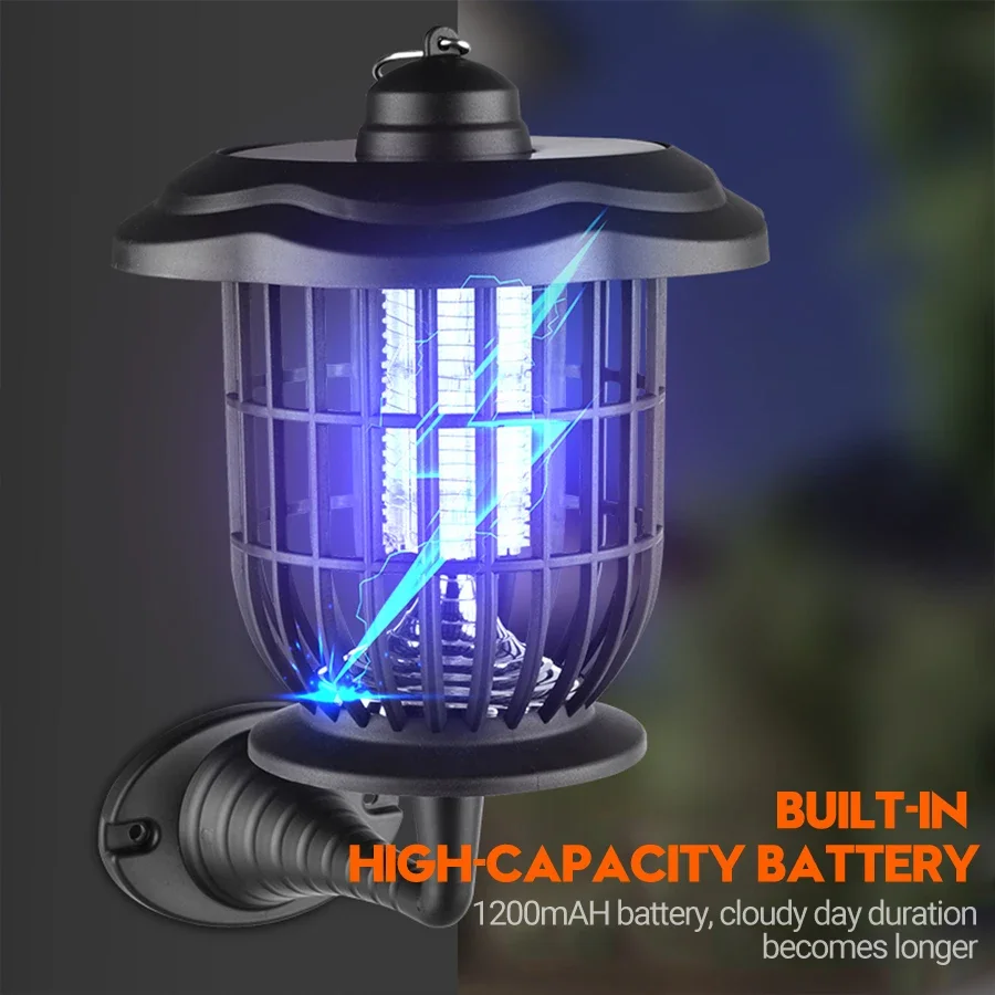 2-in-1 1200mAh LED Solar Light Bug Zapper with 365nm UV Outdoor Non-Toxic Waterproof Garden Decor Landscape Lawn Lamp Camping view 4