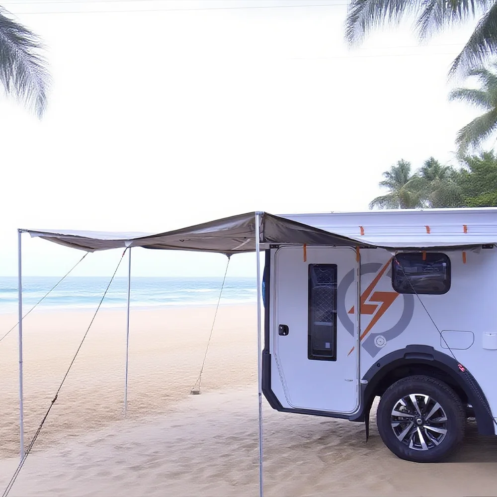 

New Arrival F16 Full Cassette 500D Waterproof 270 Degree Awning For SUV Truck Caravan Trailer With Support Leg Inside