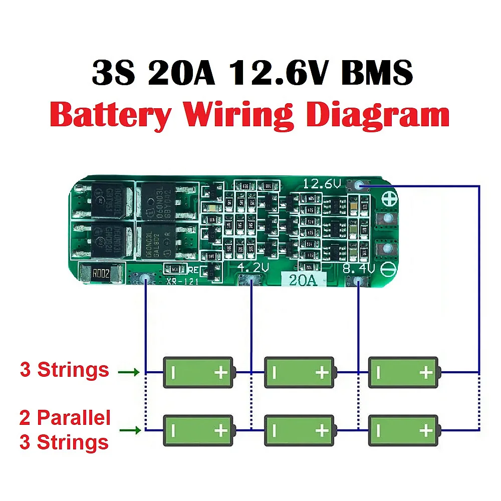 3S 20A batteria agli ioni di litio 3.6V 3.7V 18650 caricabatterie PCB BMS scheda di protezione per trapano motore BMS 12.6V modulo cella Lipo