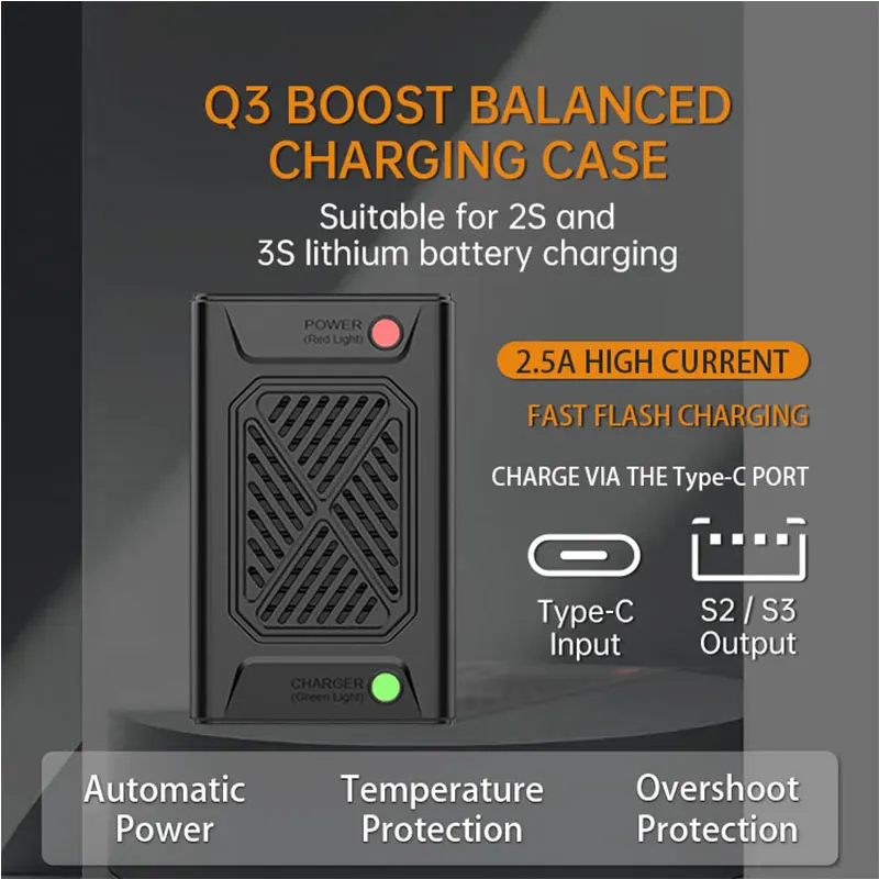 Hyper Go MJX Q3 Balanced Fast Charging Box Suitable For Rc Car 2S 3S 7.4V/11.1V Lithium Battery Charging Box