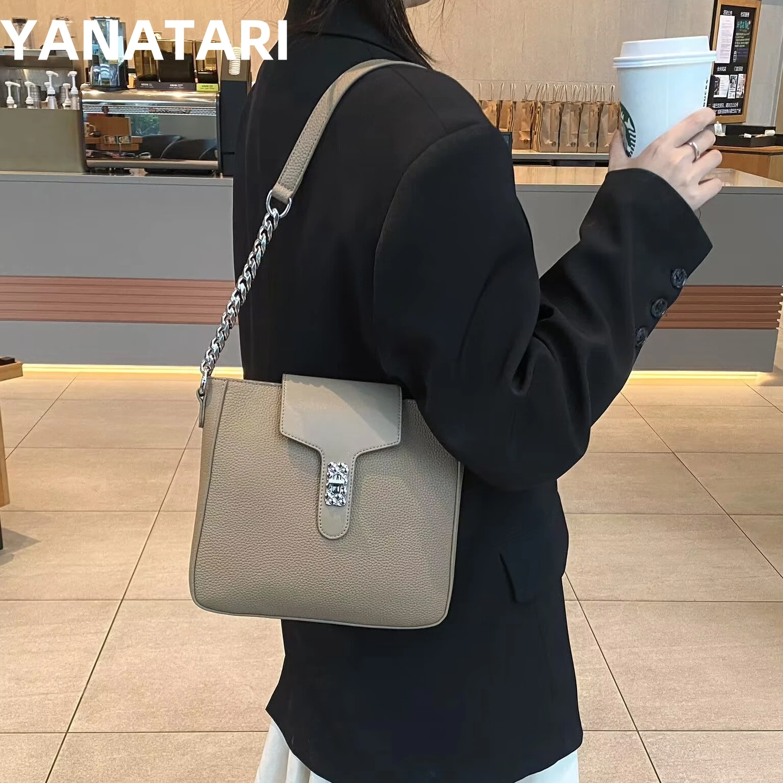 YANATARI Vintage messenger bag cowhide leather bag handbags minimalist square bag Crossbody bag women female luxury bag