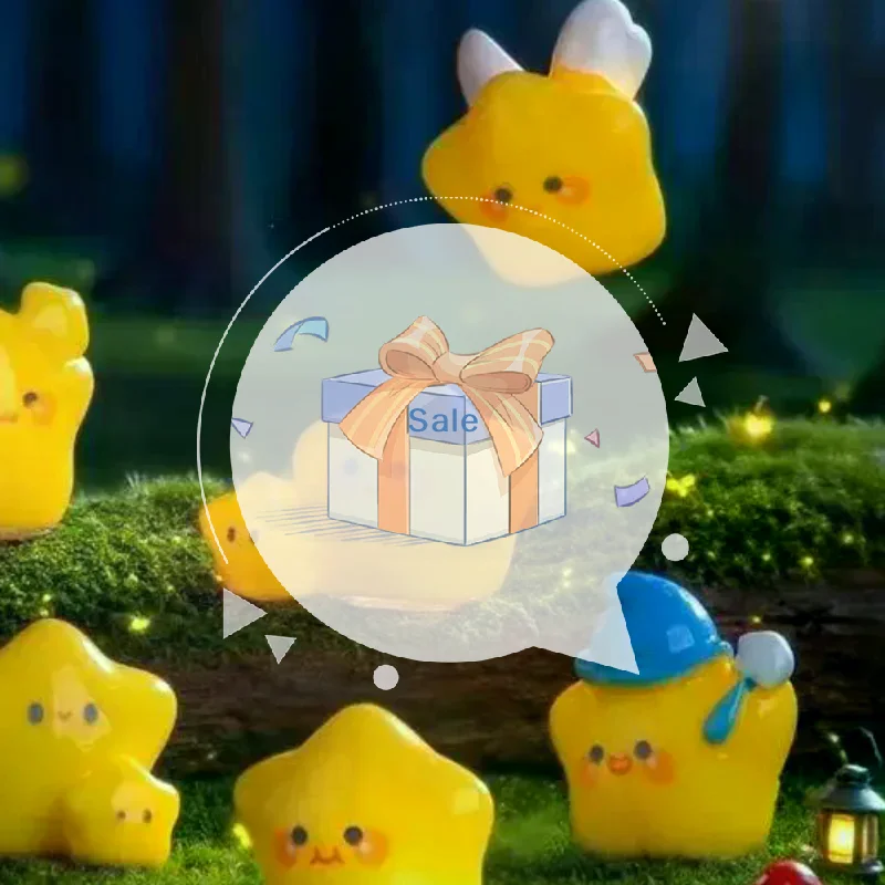 Cute Luminous Star Resin Figurines Cartoon Style Soft Warm Glow Fade Resistant for Garden Patio Home Gift