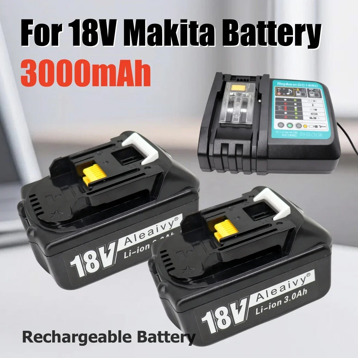 

3000mAh for Makita 18V Battery 18650 Lithium-ion Battery Replacement Battery for Makita BL1830 BL1860 BL1890 LXT400 Power Tools