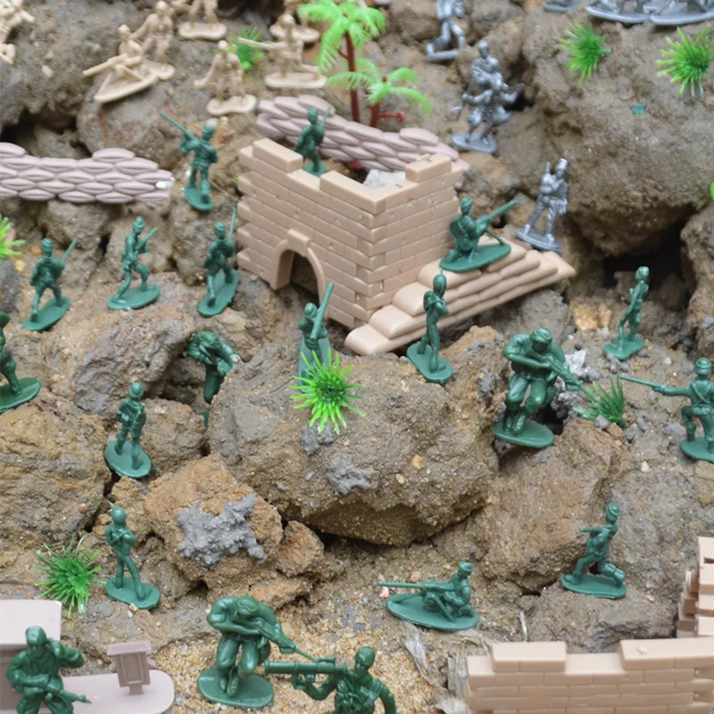 โมเดลทหารแบบคงที่บล็อกตัวต่อจำลองชิ้น/เซ็ต260ของใช้บนโต๊ะทรายทหารขนาดเล็ก
