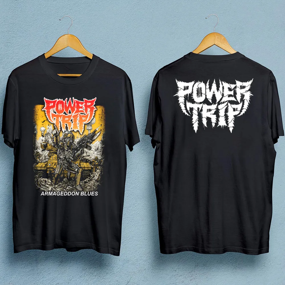 Power Trip band 2 sides T-shirt Black Cotton Unisex All sizes S-5XL TA3951