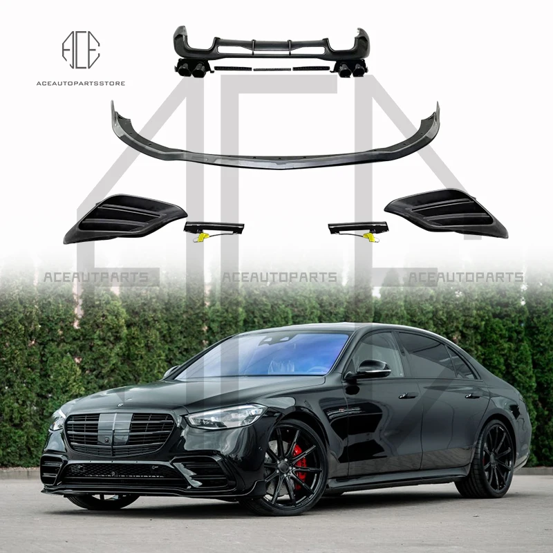 

For Mercedes S-Class W223 S400 S450 S500 S580 pp Body Kit Front Lip Rear Diffuser Spoiler Exhaust Tuyere Car Accesorries