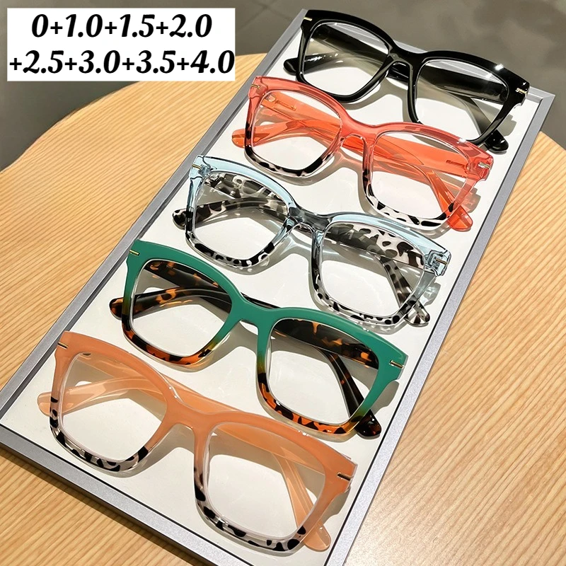 

Neutral Fashion New Luxury Large Frame Reading Glasses Men Women Fashion Retro High-definition Full Frame Reading Glasses +4.0