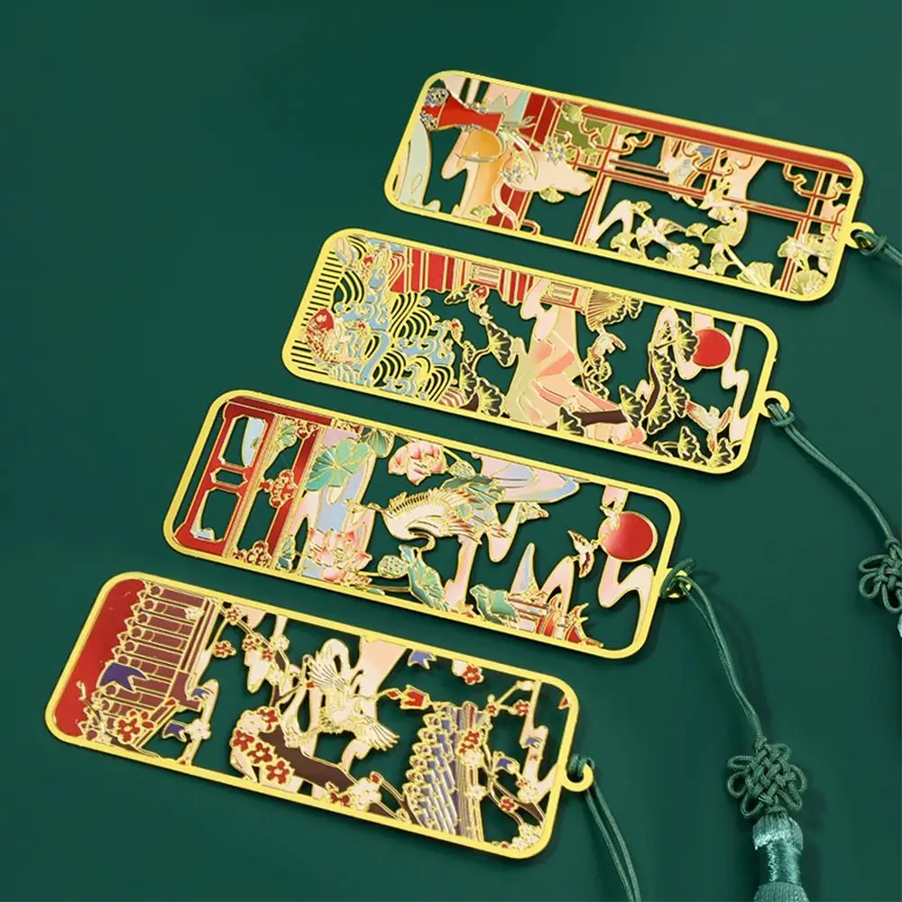 1PC Brass Bookmark Metal Classical Chinese style Student Gift Cultural Creative Book Clip Ruler Pagination Mark Book Clip