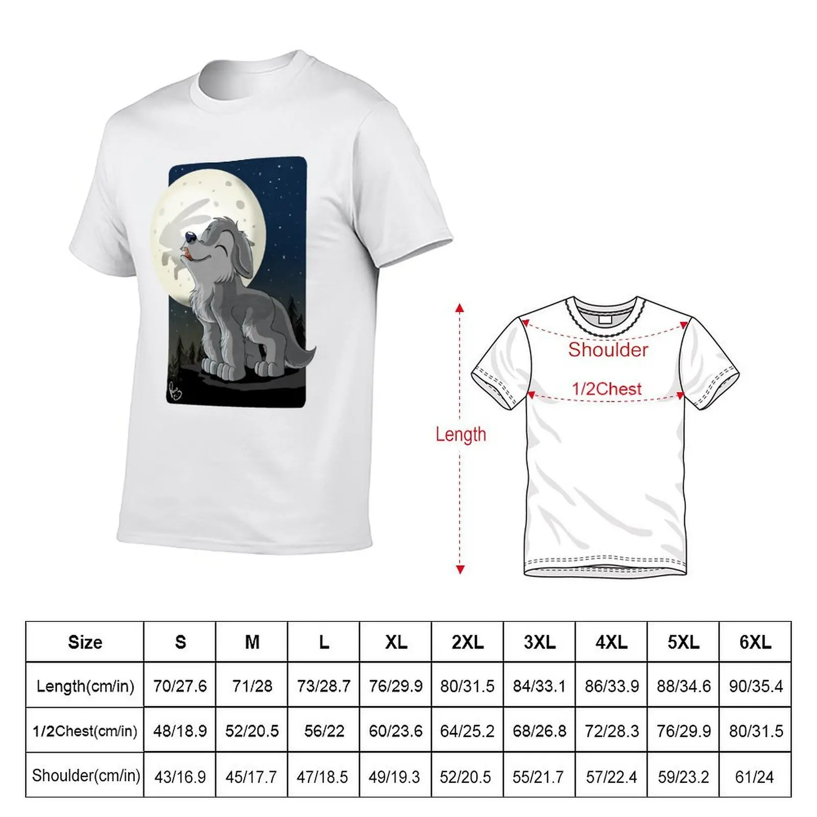 Little Wolf Howling T-Shirt Plus Size Gym Sports T-Shirt
