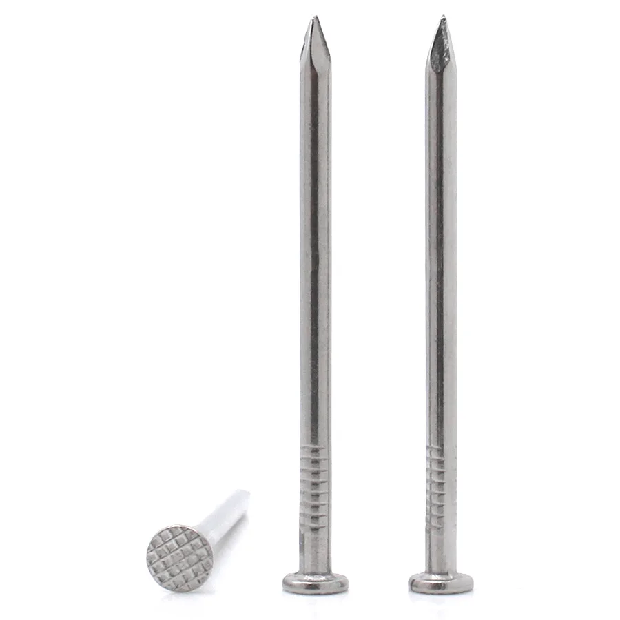 2-50PCS 304 Stainless Steel Flat Head Common Nails Wood Nails 0.5-6 Inch Woodworking Fastener