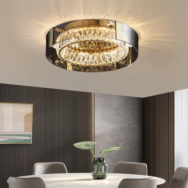 

Crystal Luxury Dimmable Lamps Room Decor Plafonnier Bedroom Home Decoration Ceiling Lights LED Lights Modern Ceiling Chandelier