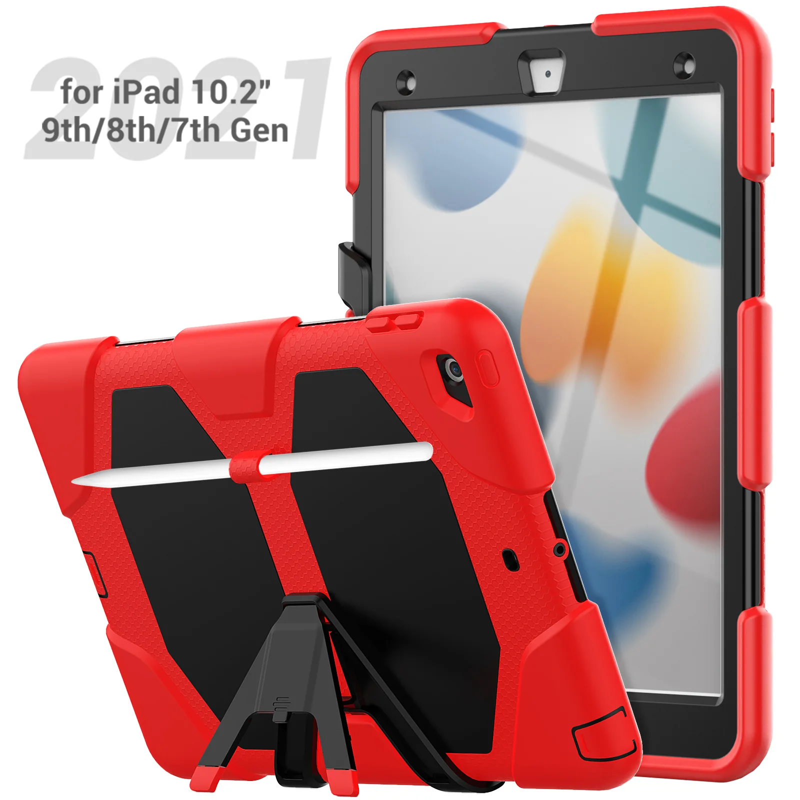 Case for iPad 10.2 7th 8th 9th 2019 2020 2021 Shockproof Tablet Cover with Kickstand Multi-function angle Case