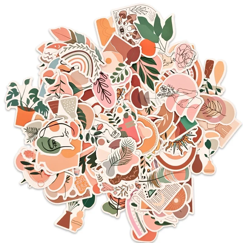 

100 шт. винтажных вдохновляющих наклеек для персонализации: бохо, мотивационные, эстетичные стикеры для ноутбуков, планшетов, телефонов, бутылок для воды, граффити-наклейки