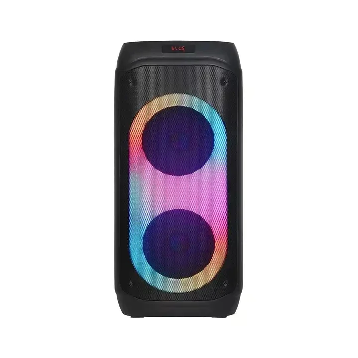 New Bluetooth Pa Speakers System Outdoor Powered Party Box DJ Par Speaker Professional Dual 8'' Bass Active Tower Trolly Speaker