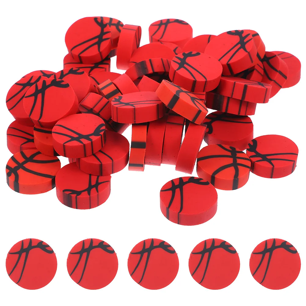 

60pcs Ball Erasers Cute Cartoon Mini TPR School Stationery Prizes for Kids Football Shape Learning Rewards Compact Pencil