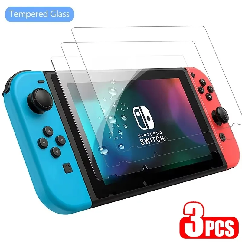 3PCS gehärtetes Glas Displayschutzfolie für Nintendo Switch NS/OLED Displayschutzfolie für Switch Lite Spielkonsolen-Zubehör