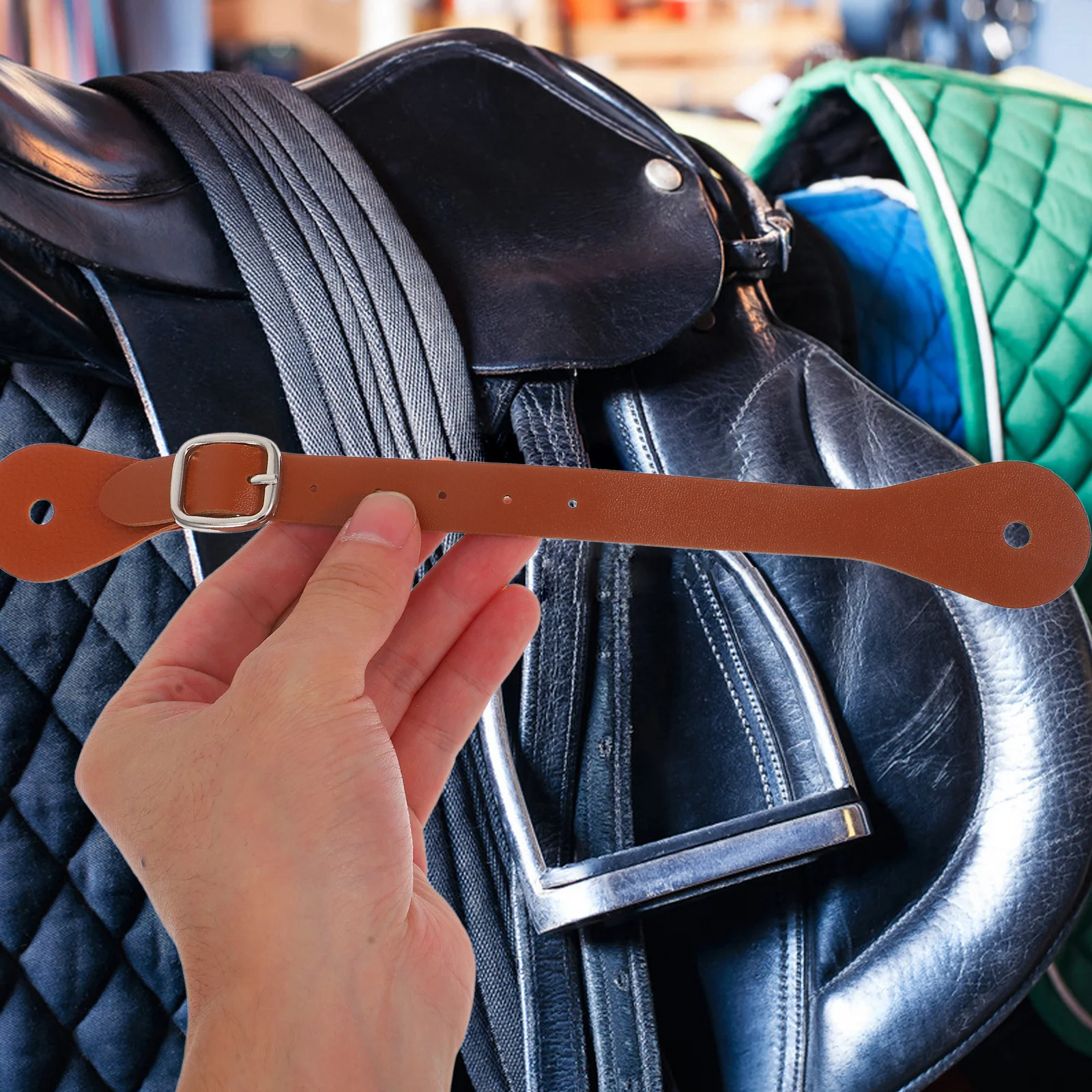 1Pair Adjustable Fake Spur Straps Riding Belt for Single Strap Horse Riding Accessories Gear